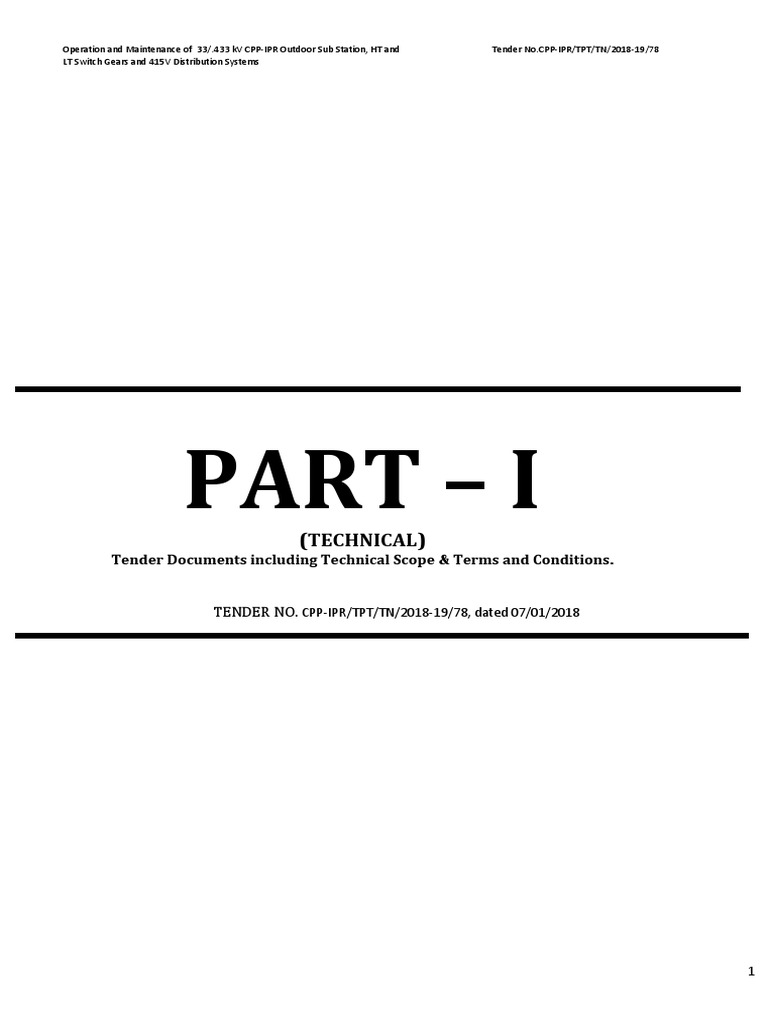 Part - I: (Technical) | PDF | Specification (Technical Standard ...