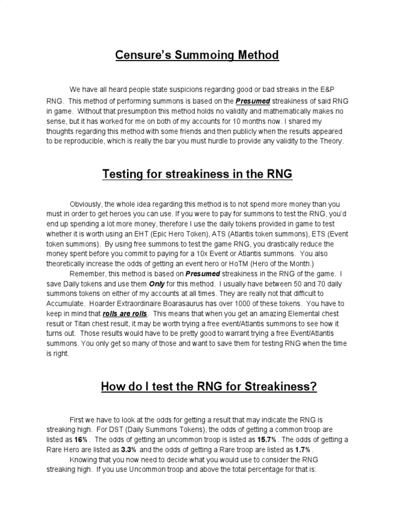 Censure's Atlantis Summoning Strategy | PDF