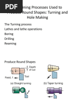 Machining Processes Used To Produce Round Shapes: Turning and Hole Making