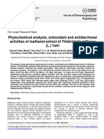 Phytochemical Analysis, Antioxidant and Antidiarrhoeal Activities of Methanol Extract of Fimbristylis Miliacea (L.) Vahl