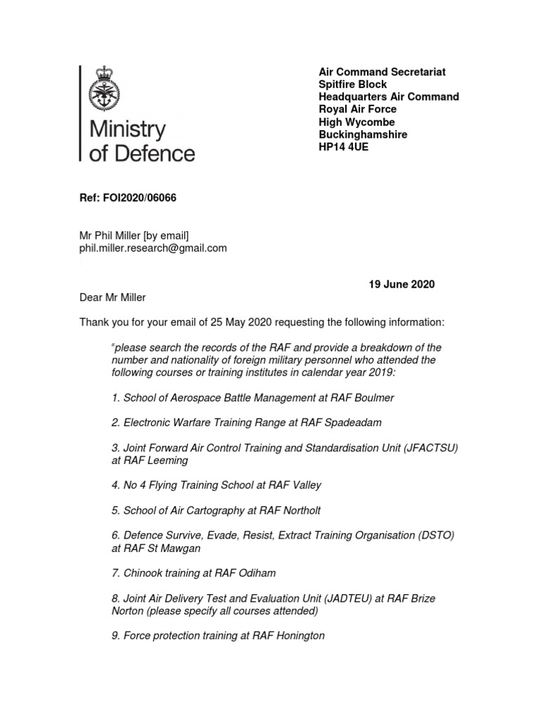 Freedom of Information Response From RAF | PDF | Royal Air Force ...