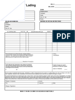 Bill of Lading Template PDF