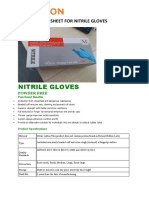 Specification Sheet For Nitrile Gloves