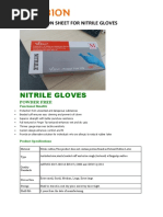 Specification Sheet For Nitrile Gloves