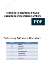 Arithmetic Operations, Bitwise Operations and Complex Numbers