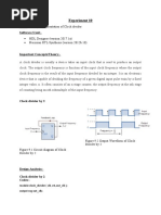 Experiment 10: Aim:-Verilog Implementation of Clock Divider Software Used