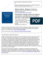 Mental Health, Religion & Culture: To Cite This Article: Peter Halama & Mária La