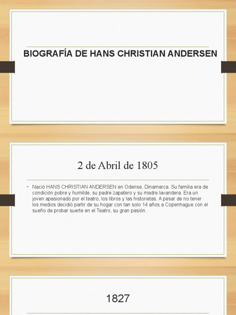Linea de Tiempo de Hans | PDF | Hans Christian Andersen