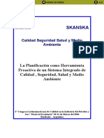 Planificación proactiva Sistema Integrado Calidad Seguridad Salud Medio Ambiente