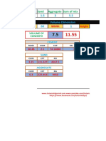 Excel Sheel For Concrete Quantity Calculation For Rectangular Structure