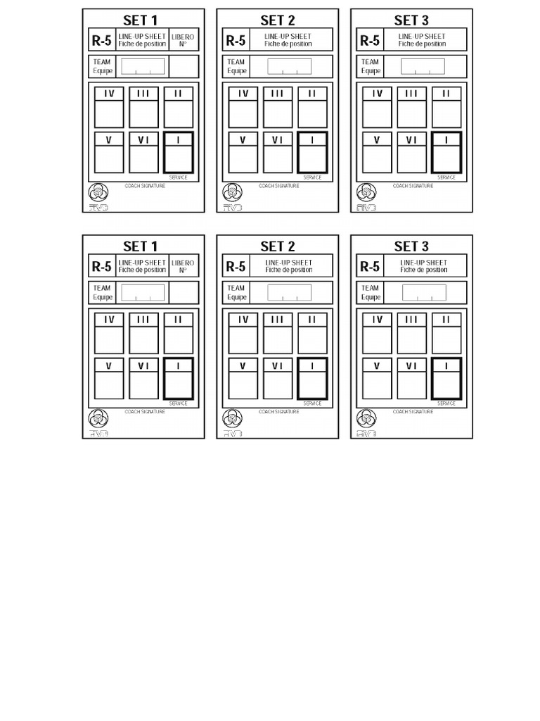 Line-Up Sheet 3 Set | PDF
