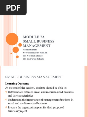 Module 7A Small Business