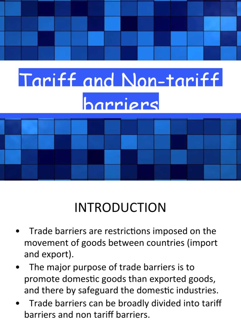 Tariff and Non-Tariff Barriers | PDF | Tariff | Non Tariff Barriers To ...