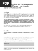 External Calls Fail Through The Gateway Router On Cisco Callmanager - User Hears The Reorder (Or Fast Busy) Tone