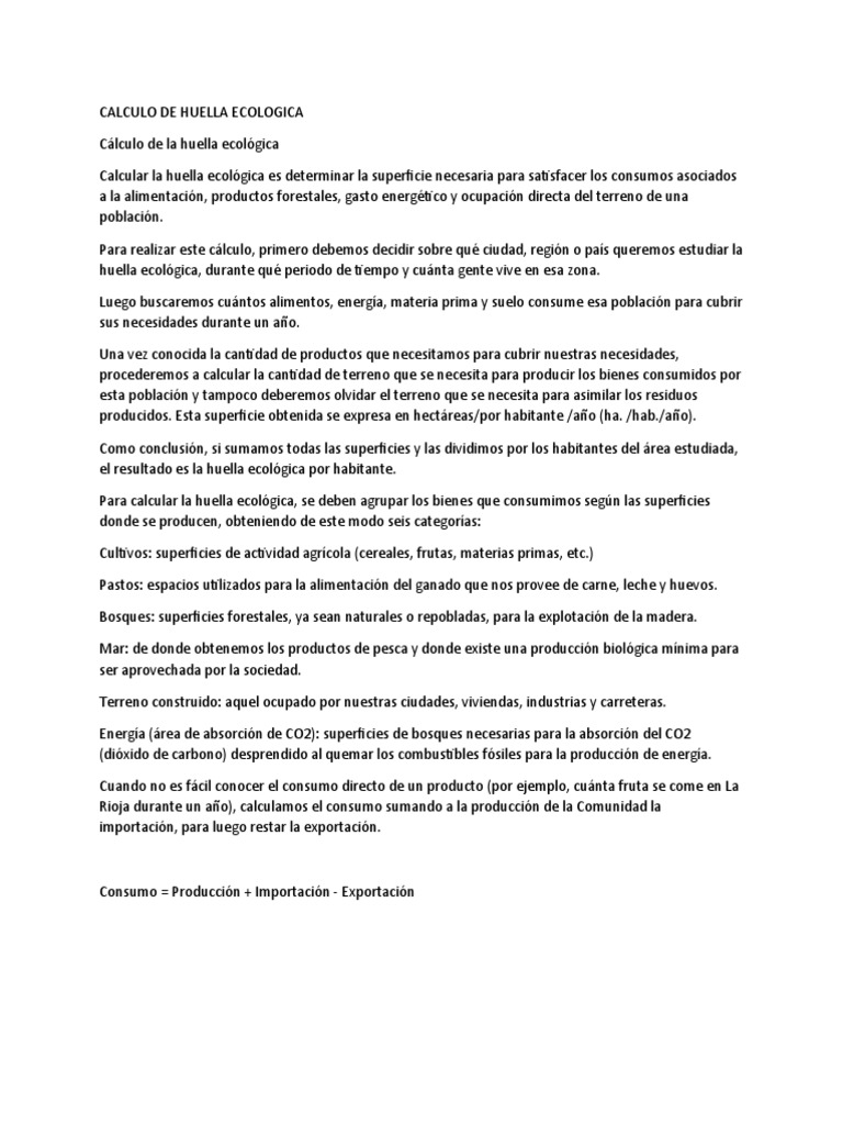 Cómo Calcular la Huella Ecológica | PDF | Ecología | Entorno natural