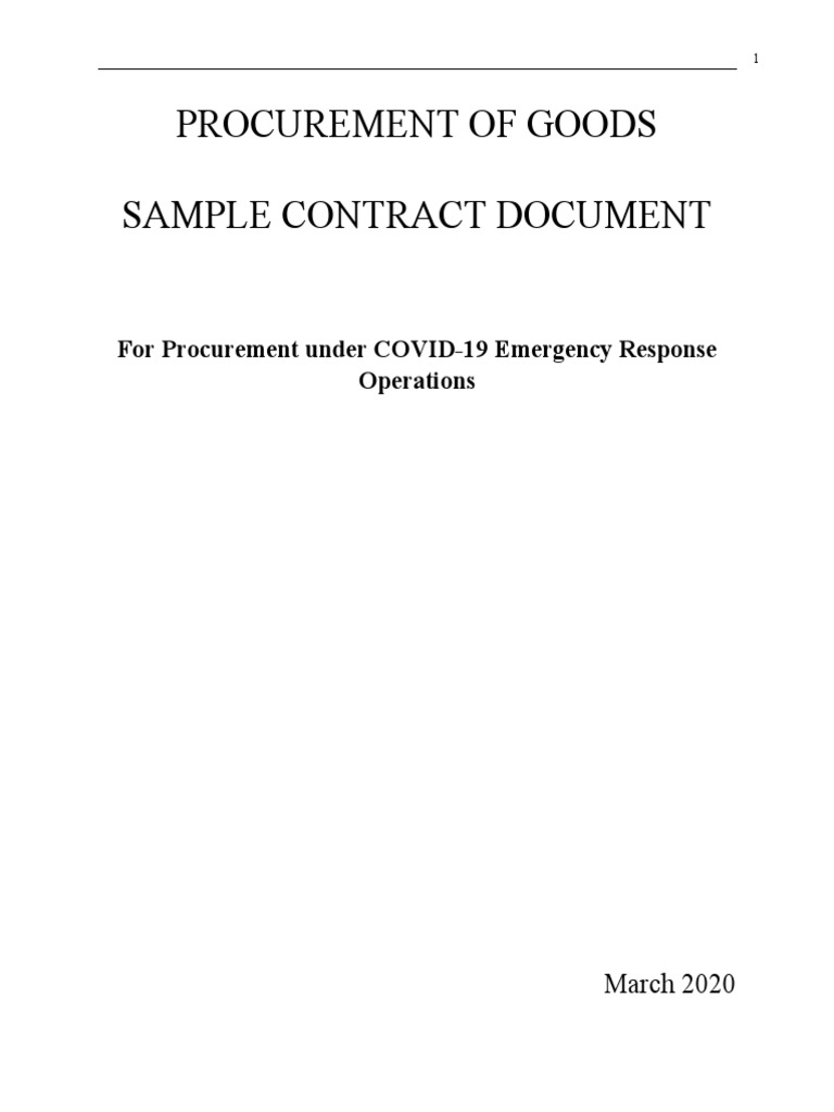 COVID-19 Goods Procurement Contract Template | PDF | International Bank ...