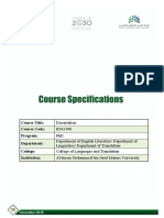 PHD Dissertation ENG 990 Course Specifications