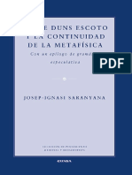 Saranyana, Josep-Ignasi. Sobre Duns Escoto y La Continuidad de La Metafísica. 2014