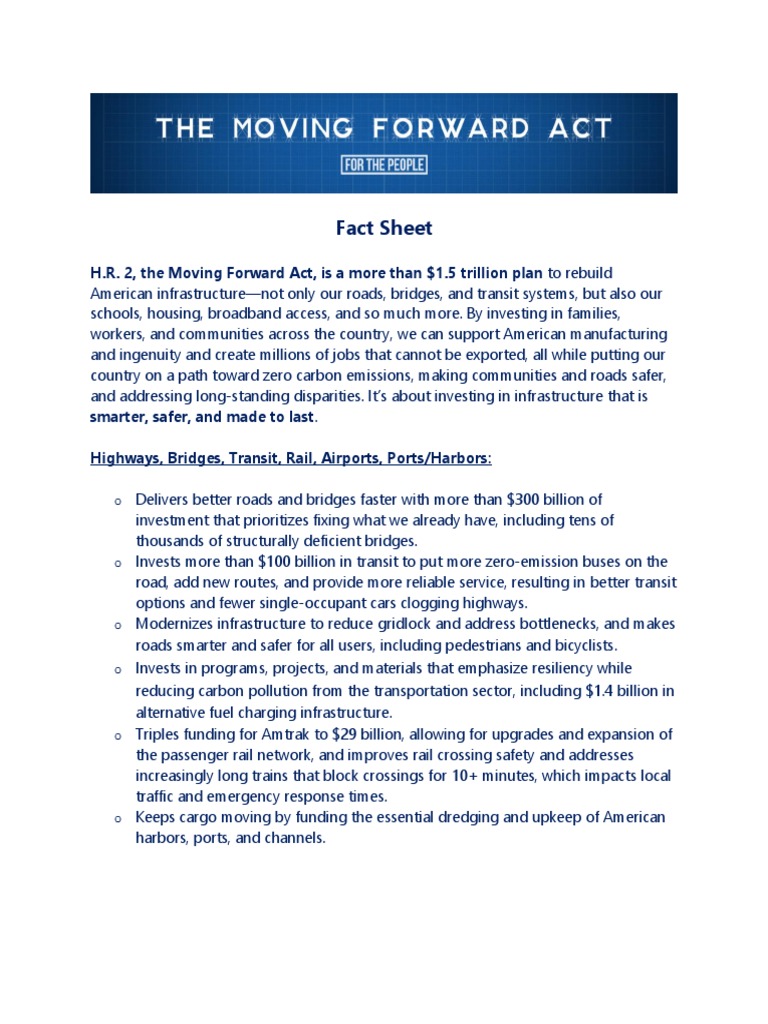 Moving Forward Act: Infrastructure Investment | PDF | Sustainable ...