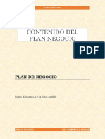 Contenido de Plan de Negocio PDF
