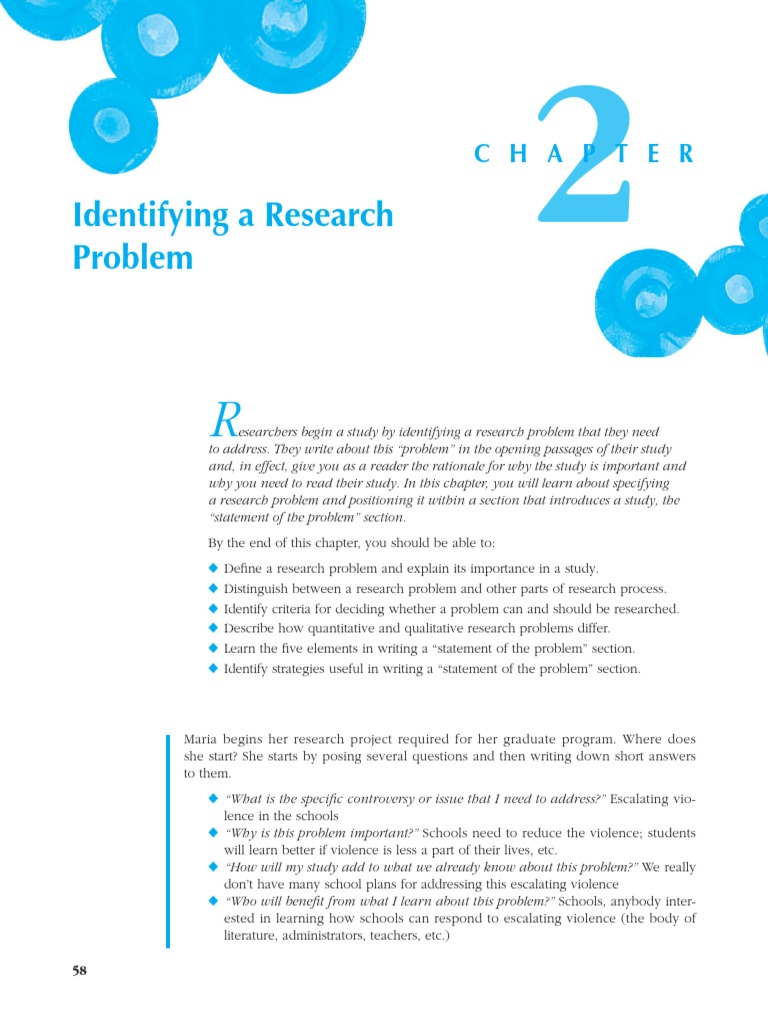 Identifying a Research Problem in Studies | PDF | Qualitative Research ...