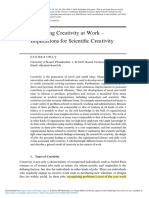 Promoting Creativity at Work Implications For Scientific Creativity