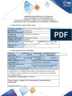 Guía de Actividades y Rúbrica de Evaluación - Etapa 1 - Importancia de La Investigación y El Método Cuantitativo