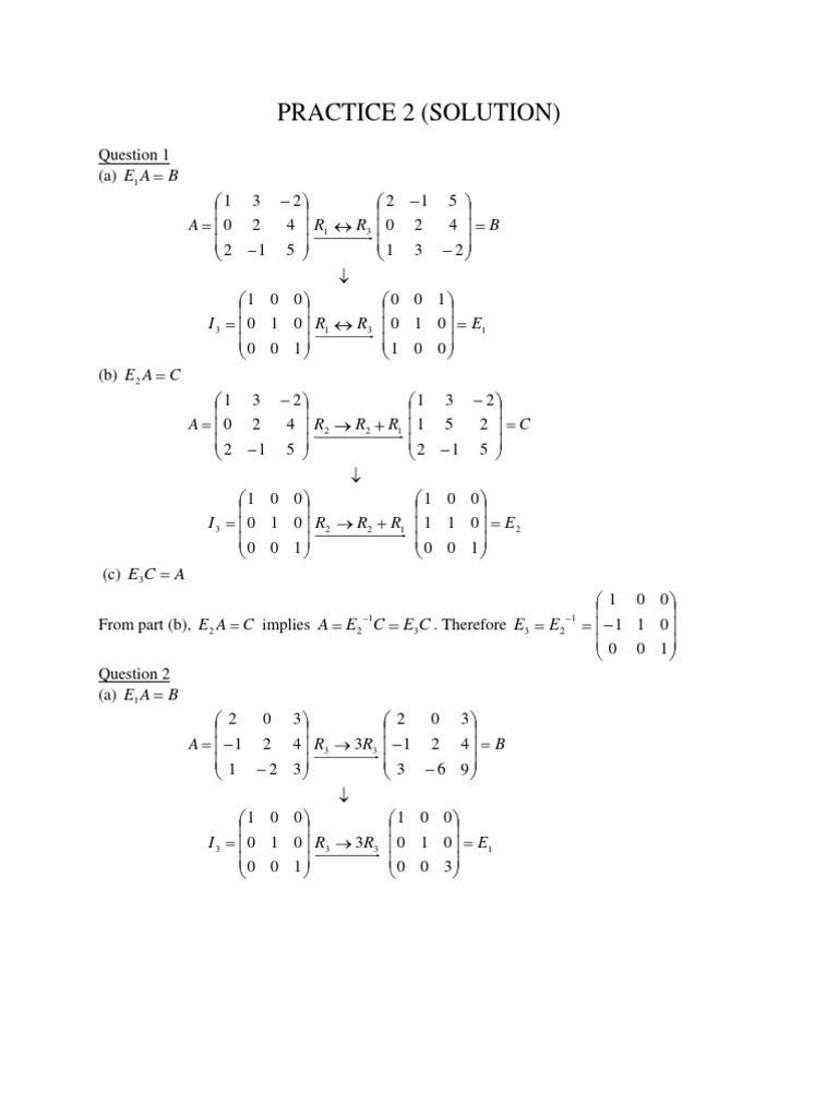 Practice 2 Solutions for E1, E2, E3 | PDF