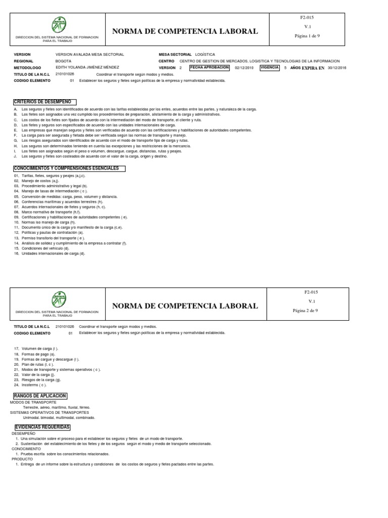 Coordinar El Transporte Segun Modos Y Medios Pdf Transporte Software