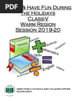 Learn & Have Fun During The Holidays Class-V Warm Region Session 2019-20