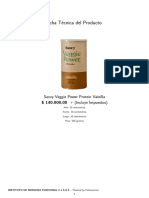 Ficha T Ecnica Del Producto: Savvy Veggie Power Protein Vainilla $ 140.000,00 + (Incluye Impuestos)