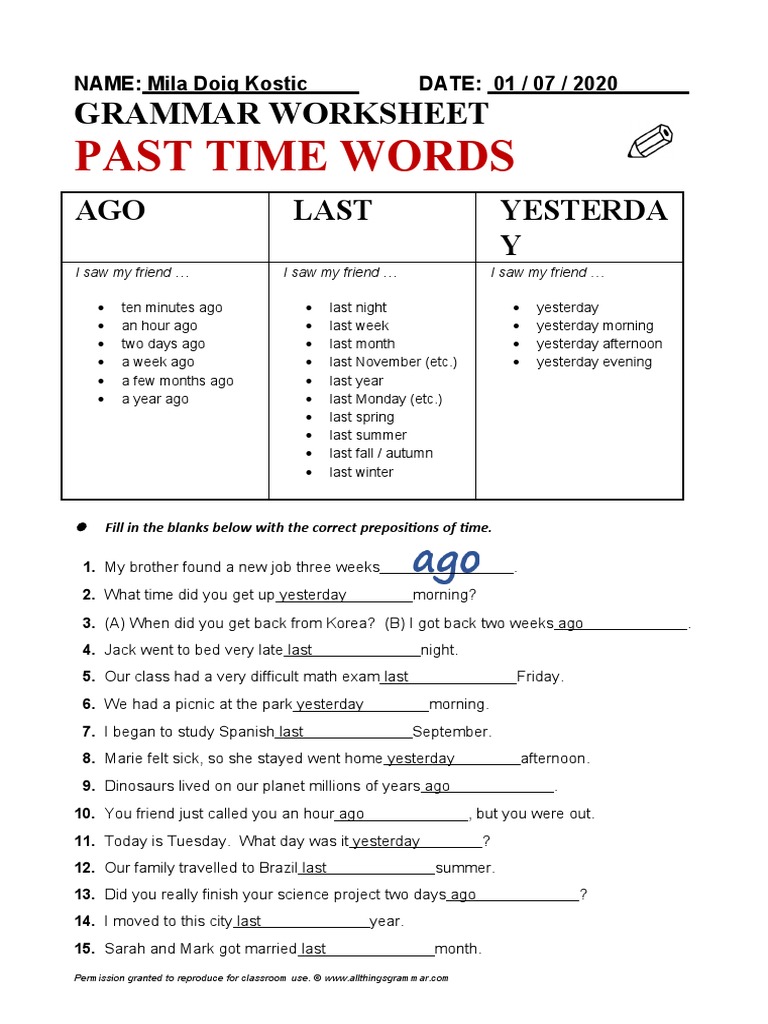 past-time-words-grammar-worksheet-nature