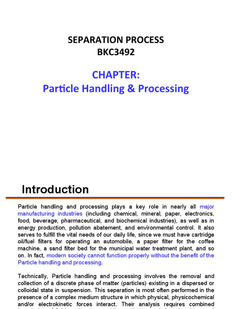 ParTech Notes-1 | PDF | Filtration | Mechanical Engineering