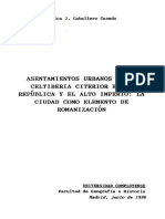 Asentamientos Urbanos en La Celtiberia Citerior en La República y en Alto Imperio. La Ciudad Como Elemento de Romanización.