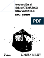 Introducción Al Análisis Matemático de Una Variable by Robert G. Bartle Donald R. Sherbert PDF