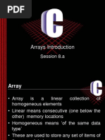Arrays Introduction: Session 8.a