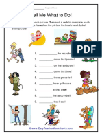 Tell Me What To Do!: DIRECTIONS: Study Each Picture. Then Add A Verb To Complete Each