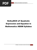 Download Kajian Tentang Quadratic Expression and Equation in Math KBSM by MiNH Hayat SN46781753 doc pdf