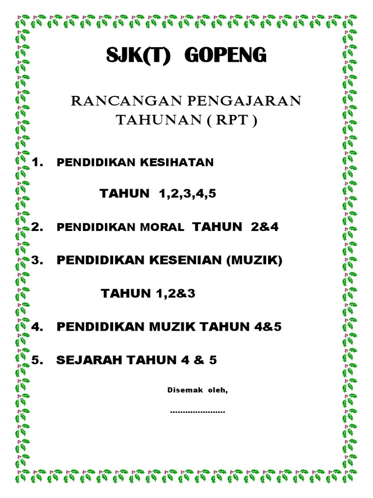 Muka Depan Rpt Pdf Pdf