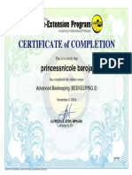 Certificate of Completion: Princessnicole Baroja