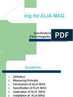Training For ALIA MAG: Specifications About Electromagnetic Flowmeter