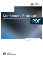 Membership Price List: 1 January 2020