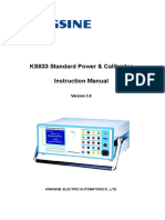 KS833 Standard Power & Calibrator Instruction Manual: Kingsine Electric Automationco., LTD