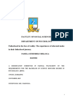 Faculty of Social Sciences Department of Psychology Fatherhood in The Face of Reality: The Experiences of Educated Males in Their Fatherhood Journey