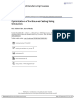 Optimization of Continuous Casting Using Simulation: Materials and Manufacturing Processes