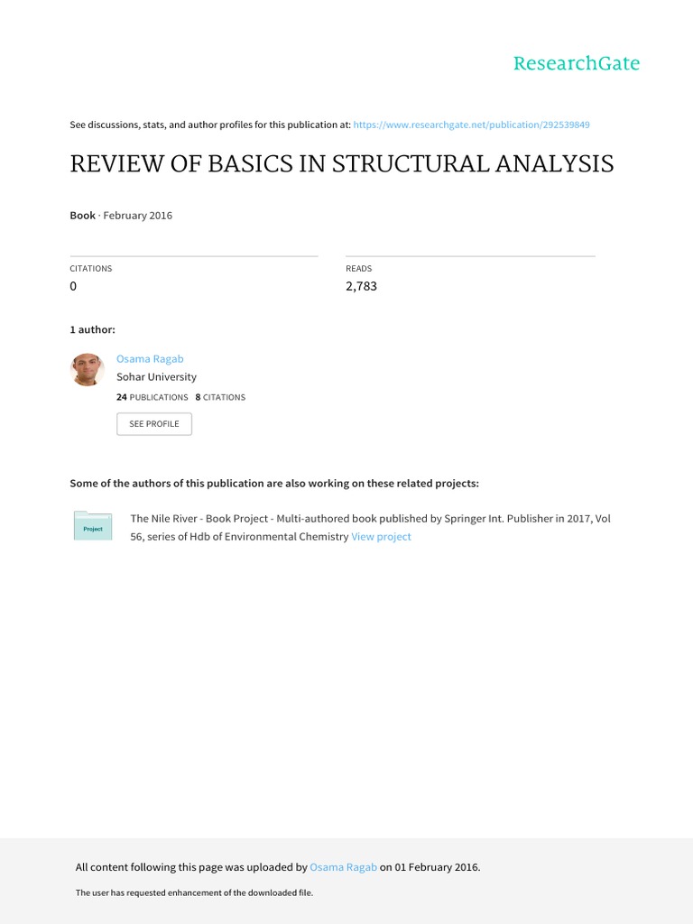 Review of Basics in Structural Analysis: February 2016 | PDF | Bending ...