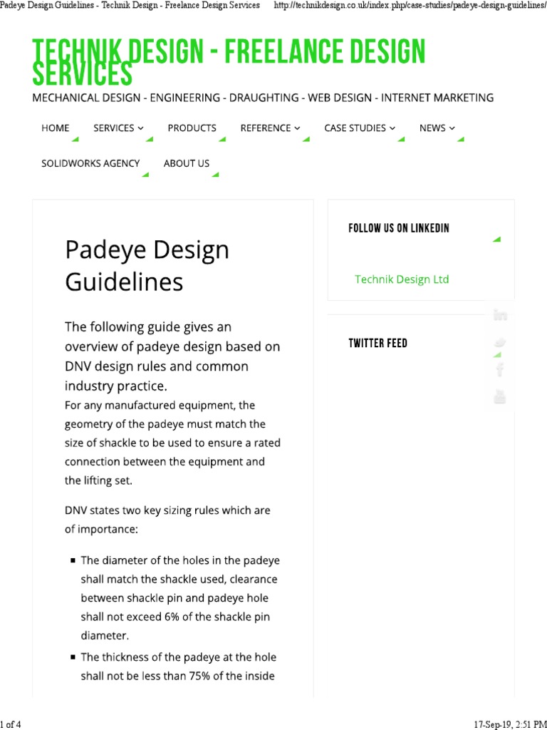 Pad Eye Design Guidelines PDF PDF Finite Element Method Teaching Mathematics