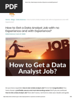 How To Get A Data Analyst Job With No Experience and With Experience