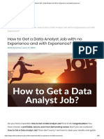 How To Get A Data Analyst Job With No Experience and With Experience