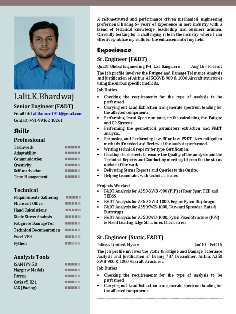 Senior Engineer in Aerospace Analysis | PDF | Fatigue (Material ...